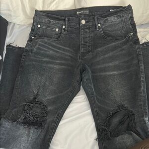 Men's Distressed Black Skinny Jeans